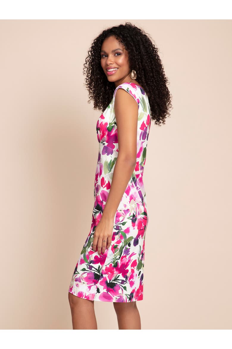 Pippa Shift Knee Length Dress, Alternate, color, Fuchsia Florals