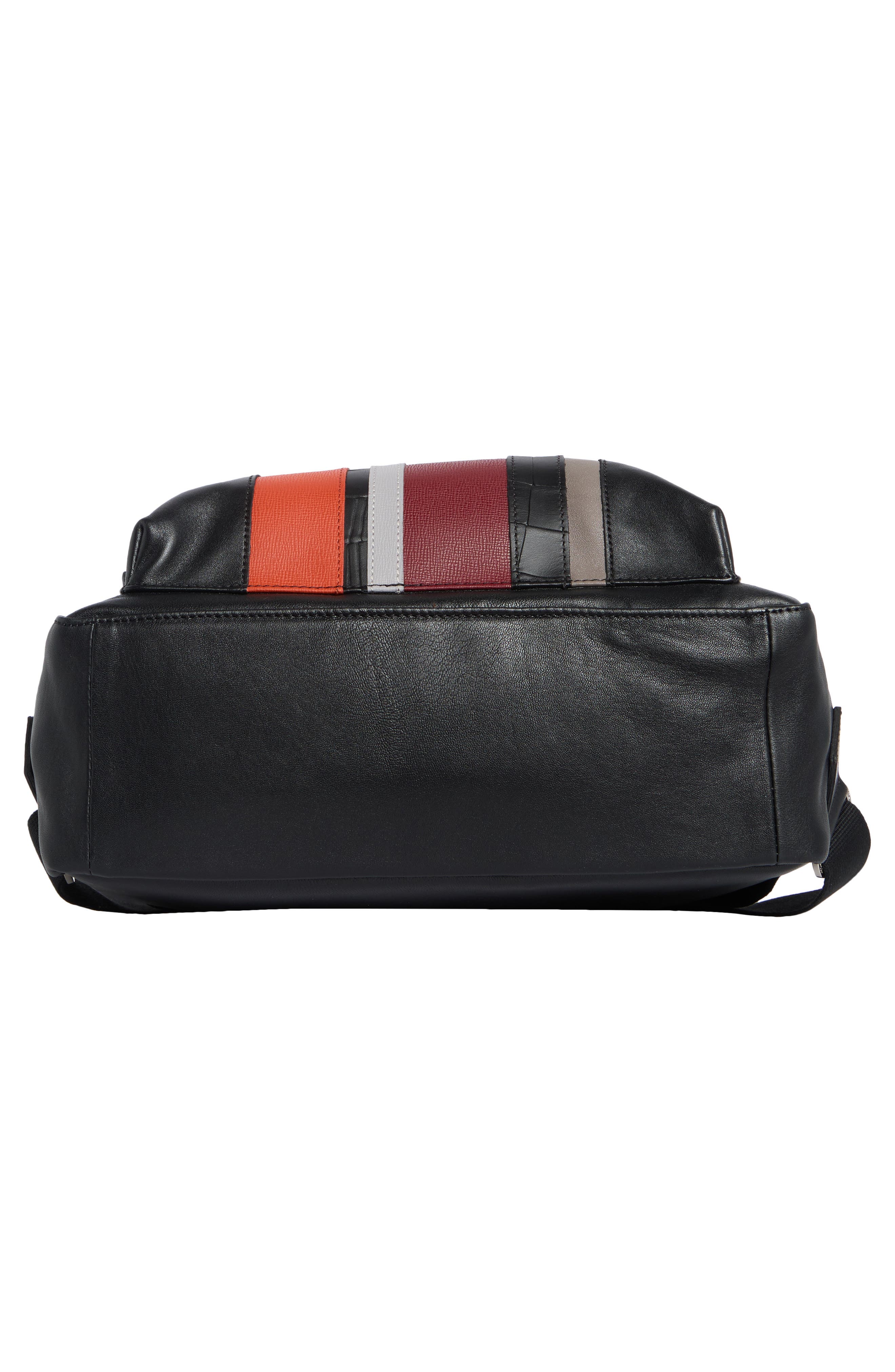 Longchamp Patchwork Leather Backpack, Alternate, color, Black