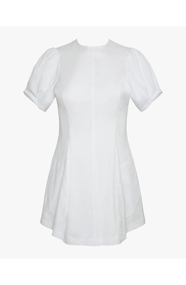 WeWoreWhat Puff Sleeve Peplum Mini Dress, Alternate, color, White