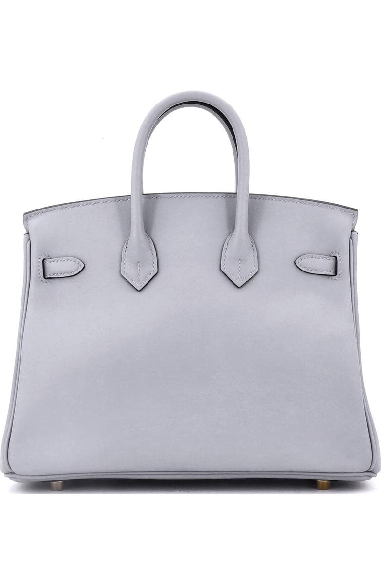Pre-Owned Hermes Birkin Handbag Grey Swift with Permabrass Hardware 25, Alternate, color,