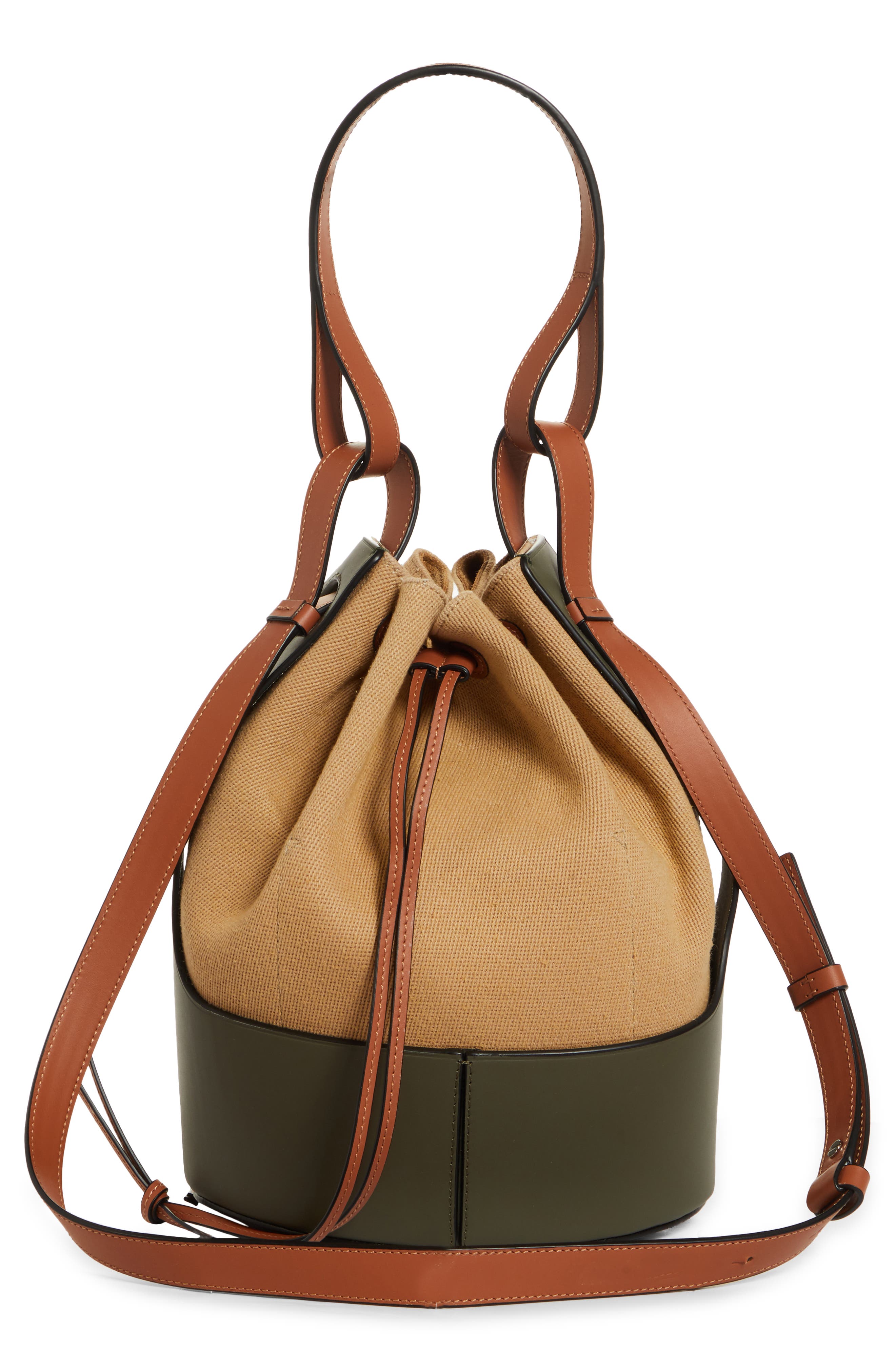 Loewe Balloon Canvas & Leather Bucket Bag, Alternate, color, 