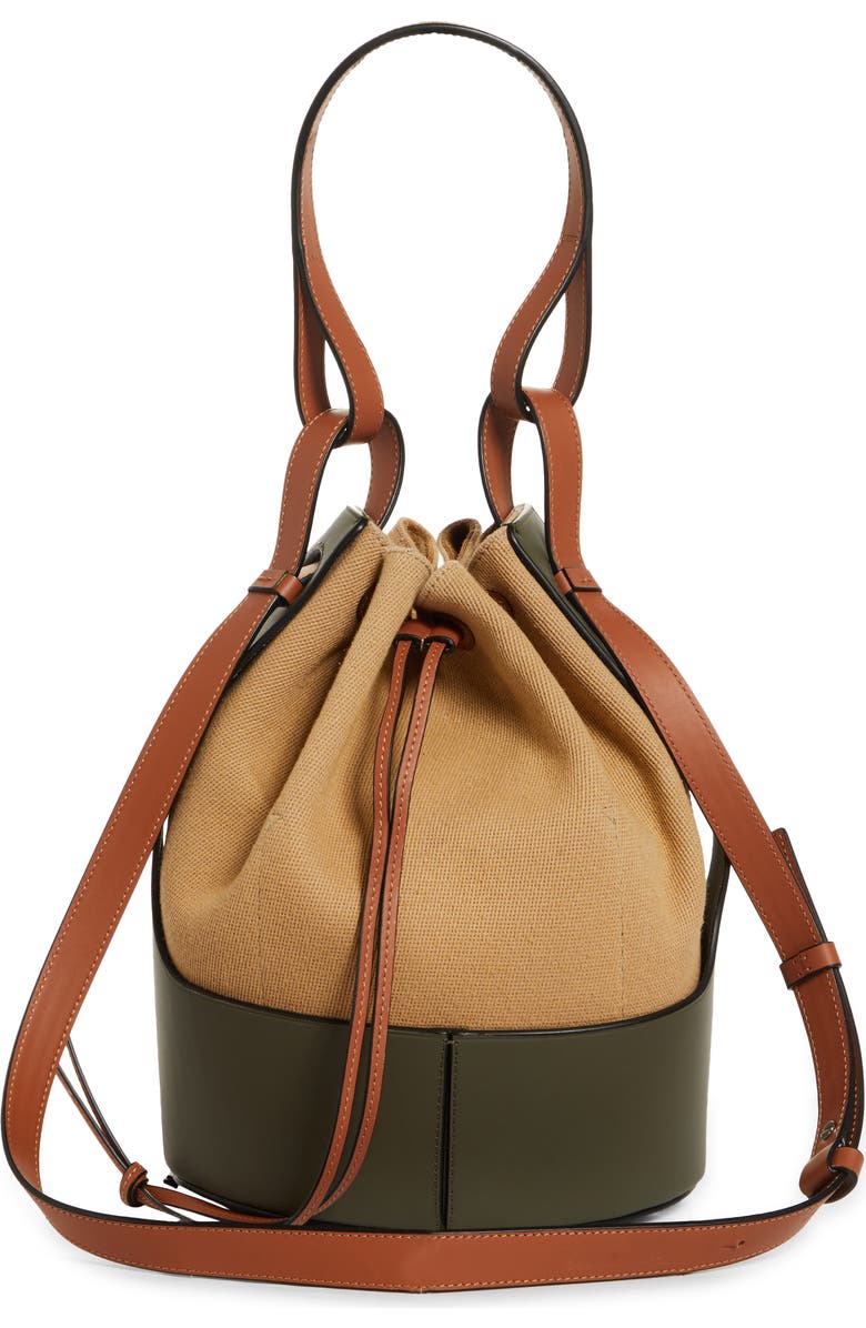 Loewe Balloon Canvas & Leather Bucket Bag, Alternate, color,