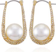 Vince Camuto Pave and Pearl Drop Earrings