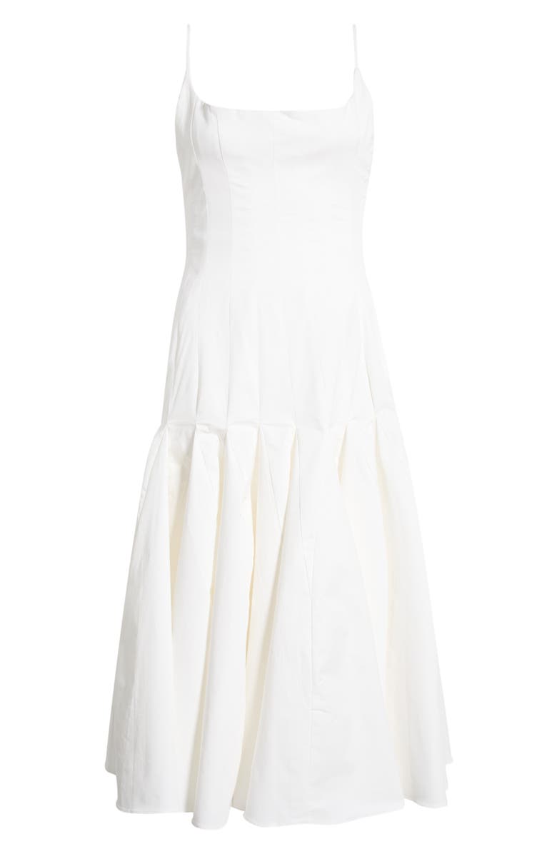 HOUSE OF CB Vionne Pleated Stretch Pima Cotton Fit & Flare Cocktail Dress, Main, color,