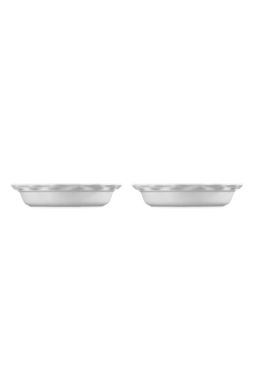 Le Creuset Set Of 2 9-inch Heritage Stoneware Pie Dishes In White
