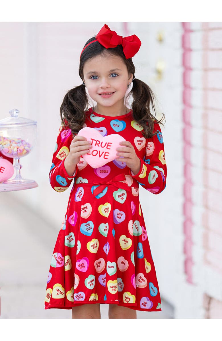 Mia Belle Girls Sweethearts Sweet Pea Darling Valentine Dress, Alternate, color, 