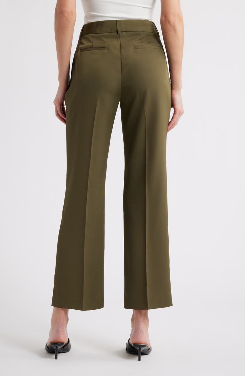 Tahari ASL Brushed Woven Straight Leg Pants, Alternate, color, Olive