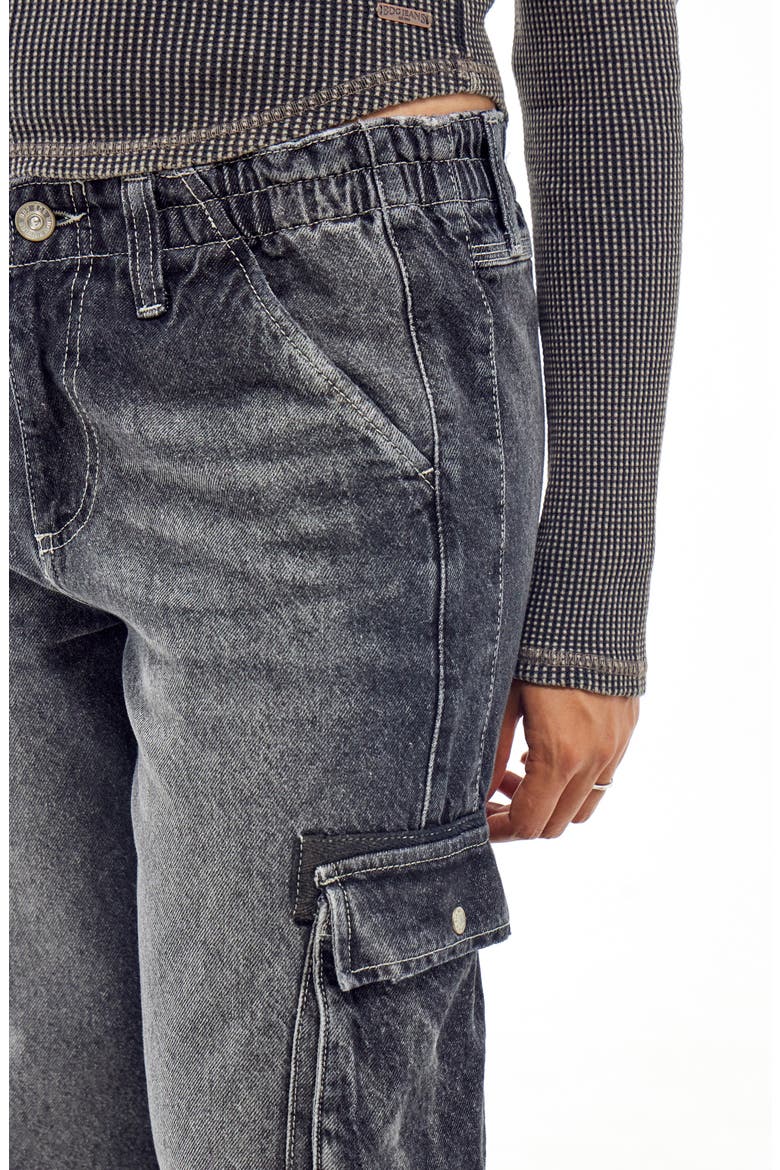 Y2K Low Rise Cargo Jeans, Alternate, color, WASHED BLACK