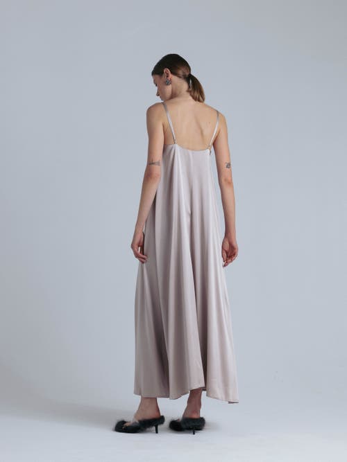 Alas Aphrodite Sleeveless Silk Maxi Dress In Silver