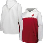 PROFILE Women's Profile White/Crimson Oklahoma Sooners Plus Size Taping Pullover Hoodie