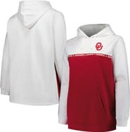 PROFILE Women's Profile White/Crimson Oklahoma Sooners Plus Size Taping Pullover Hoodie