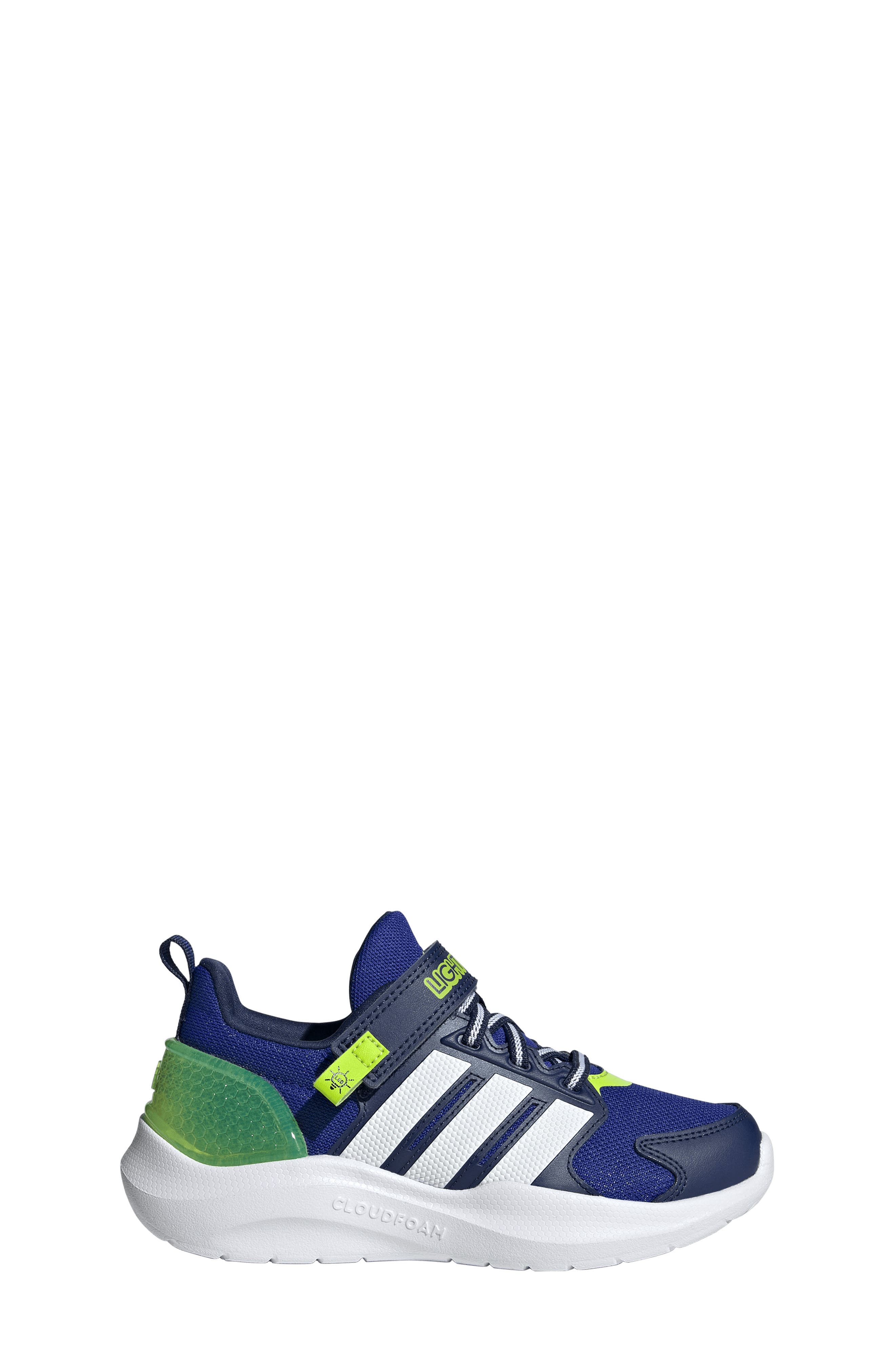 adidas Kids' Lightorama Sneaker, Alternate, color, Lucid Blue/ White/ Solar Slime