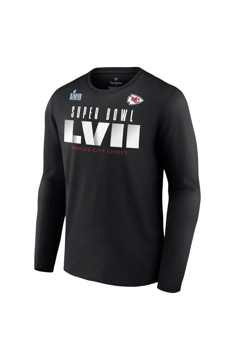 FANATICS Men's Fanatics Branded Black Kansas City Chiefs Super Bowl LVII Varsity Roster Long Sleeve T-Shirt, Alternate, color, 