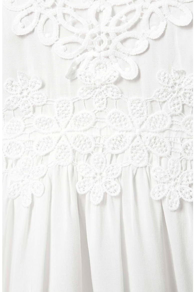 Strappy Appliqué Babydoll Dress, Alternate, color, WHITE
