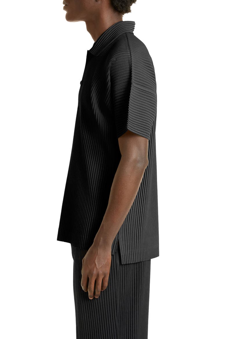 Monthly Colors June Pleated Polo, Alternate, color, 15-BLACK