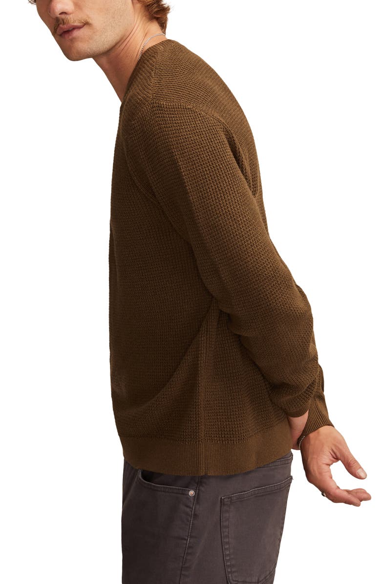 Lucky Brand Waffle Cotton
Linen Crewneck Sweater, Alternate, color, Olive Night