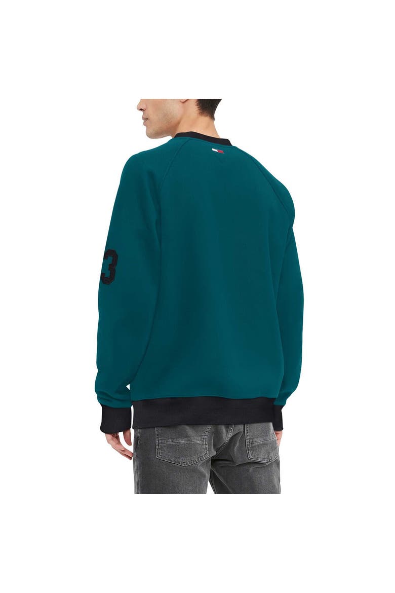 Men's Tommy Hilfiger Midnight Green Philadelphia Eagles Reese Raglan Tri-Blend Pullover Sweatshirt, Alternate, color, Green