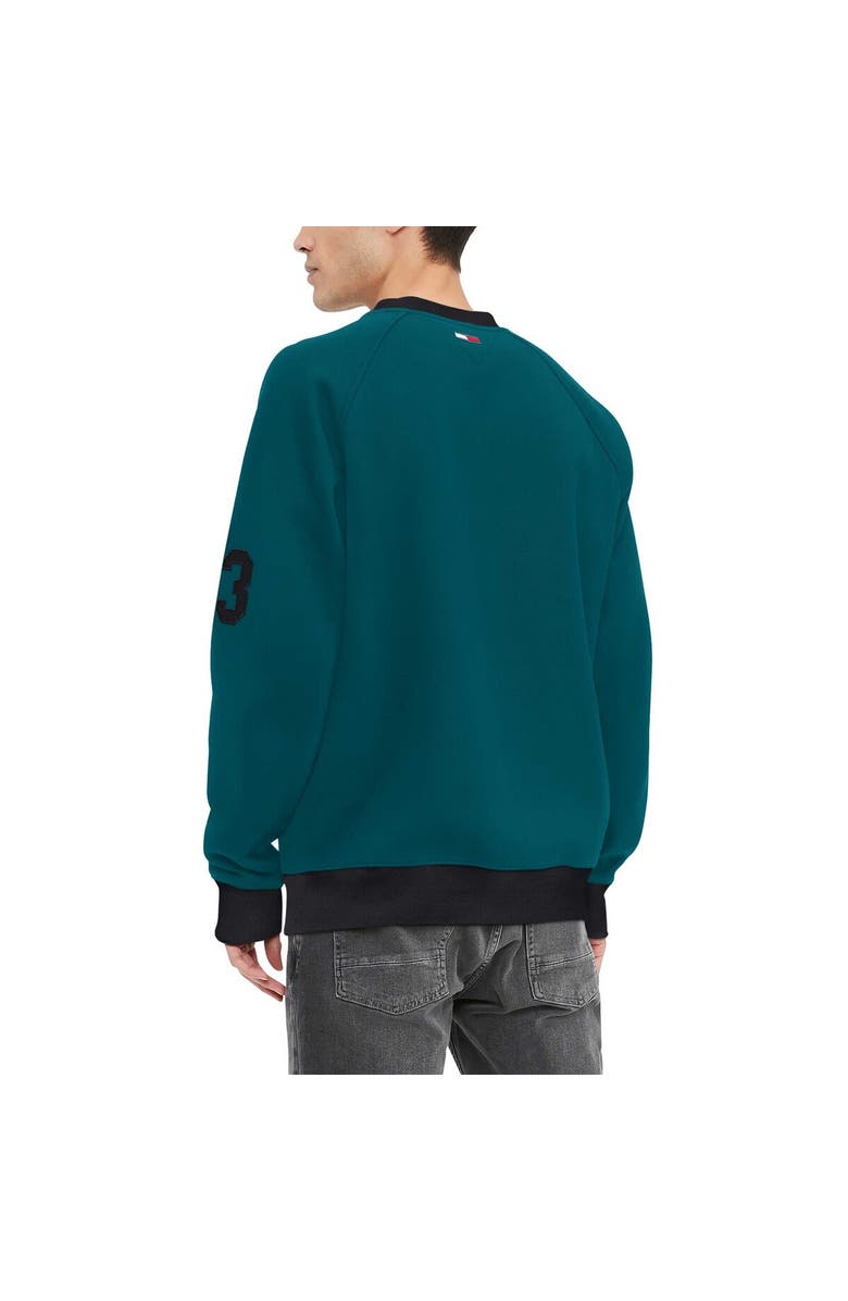 Tommy Hilfiger Men's Tommy Hilfiger Midnight Green Philadelphia Eagles Reese Raglan Tri-Blend Pullover Sweatshirt, Alternate, color, 