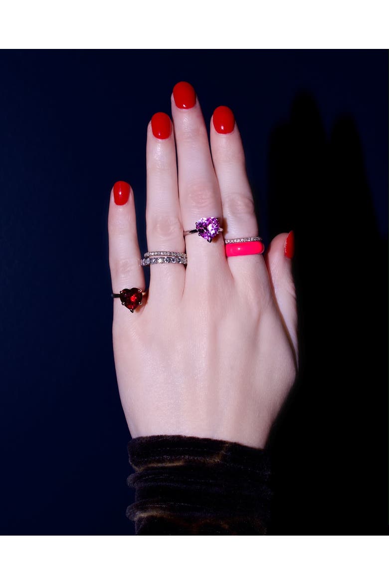 Rainbow Heart Ring in Pink Tourmaline, Alternate, color, Pink Tourmaline