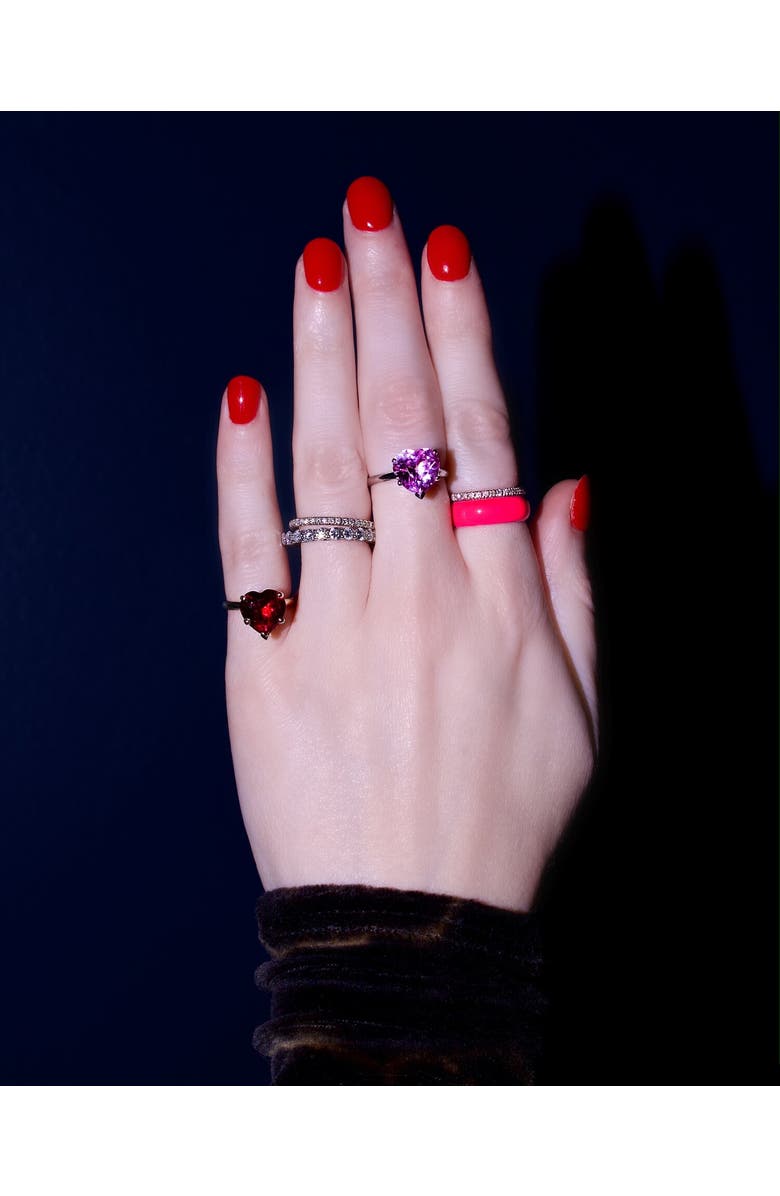 FRY POWERS Rainbow Heart Ring in Pink Tourmaline, Alternate, color, Pink Tourmaline