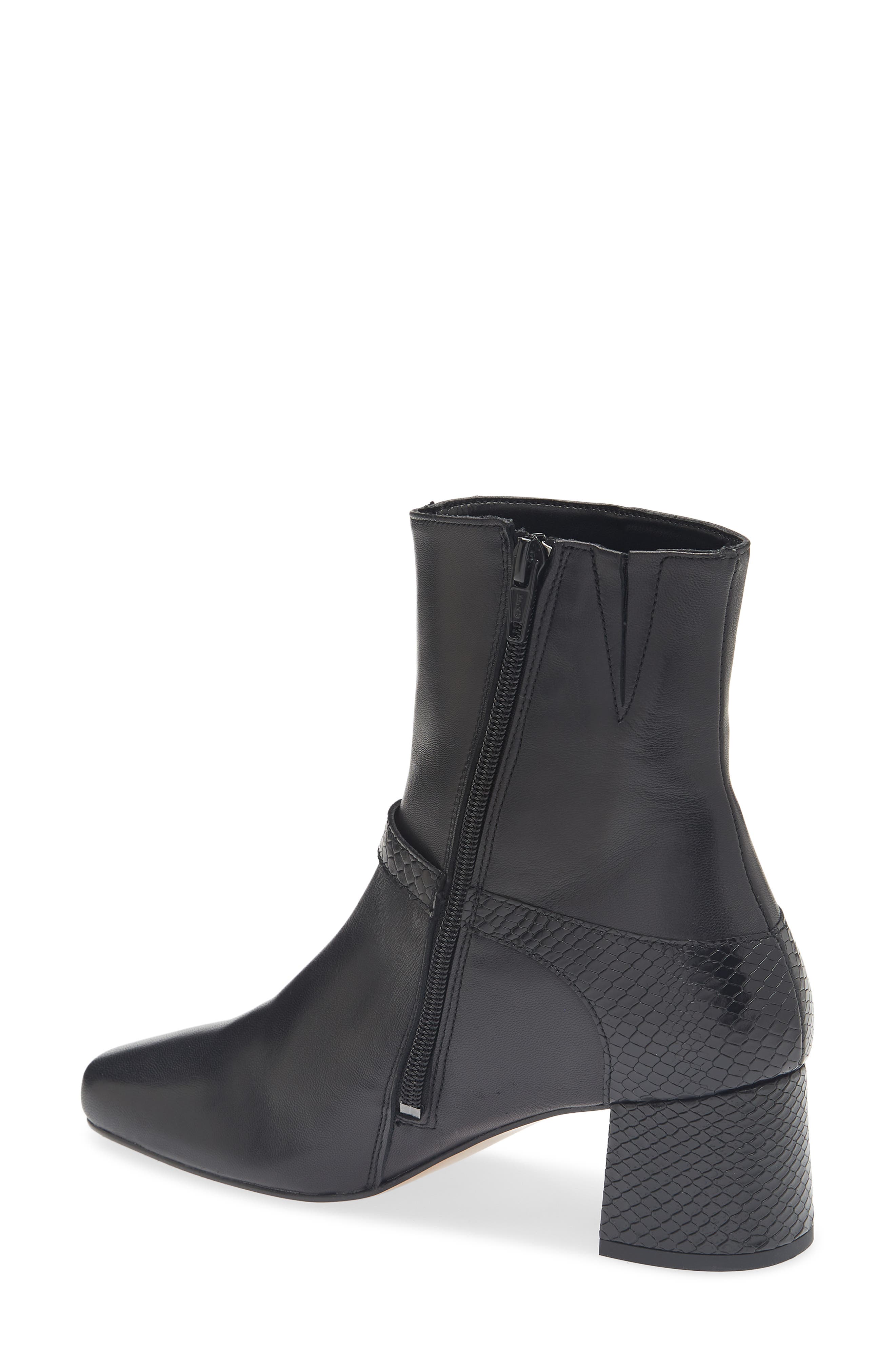Bruno Magli Danica Square Toe Bootie, Alternate, color, Black Leather