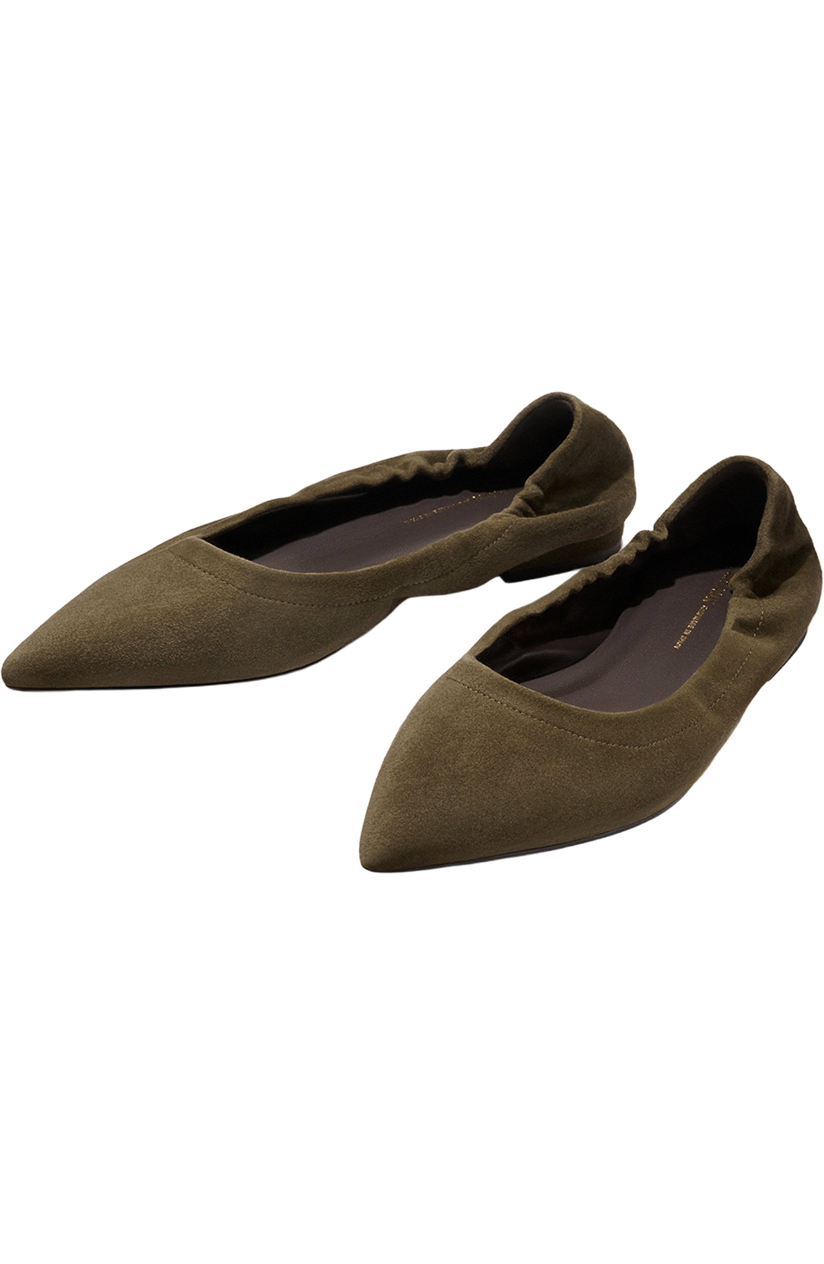 The Roma Ballet Flat, Alternate, color, Moss Suede
