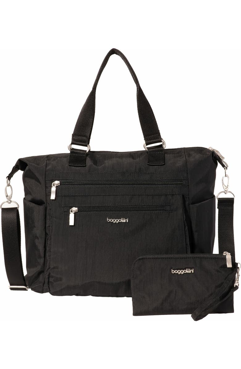BAGGALLINI Trifecta Convertible Backpack with RFID Wristlet, Main, color, Black