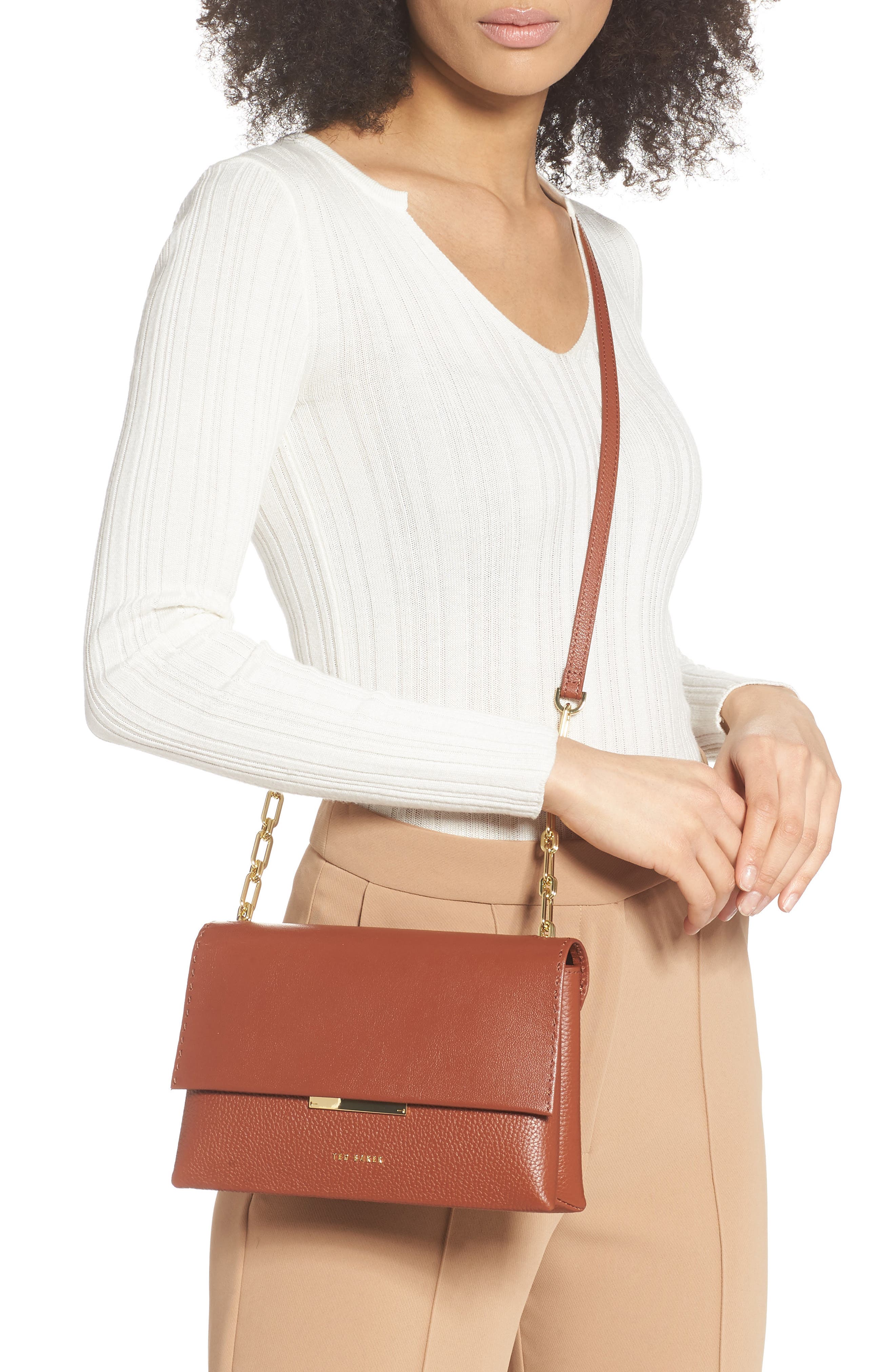 Ted Baker London Diilila Leather Crossbody Bag, Alternate, color, 