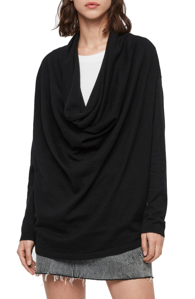 AllSaints Cowl Neck Sweater, Main, color, 