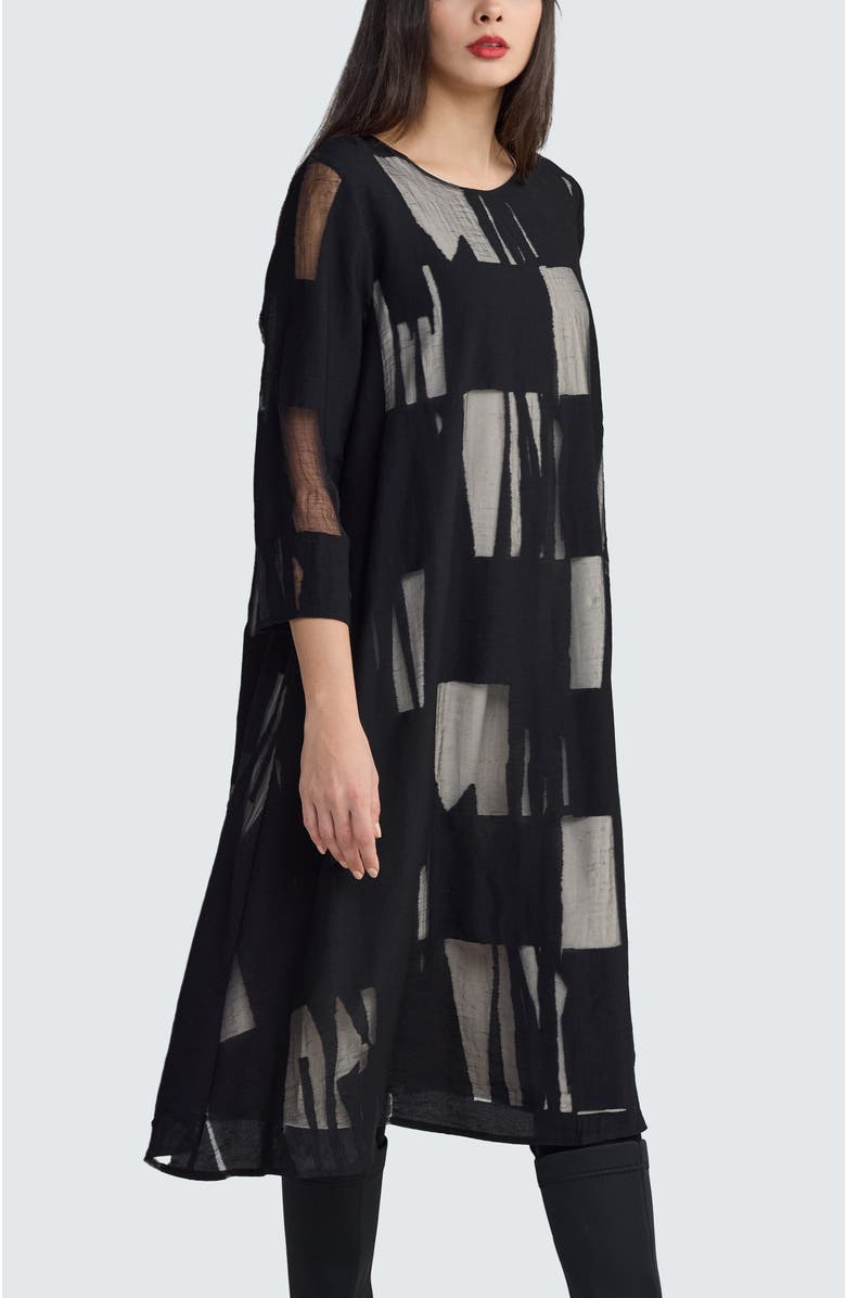 LUUKAA Avalora Organza Double Layer Dress, Alternate, color, Ivory Black