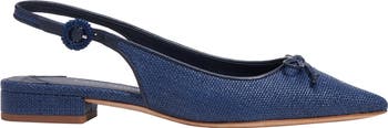 veronica raffia slingback flat
