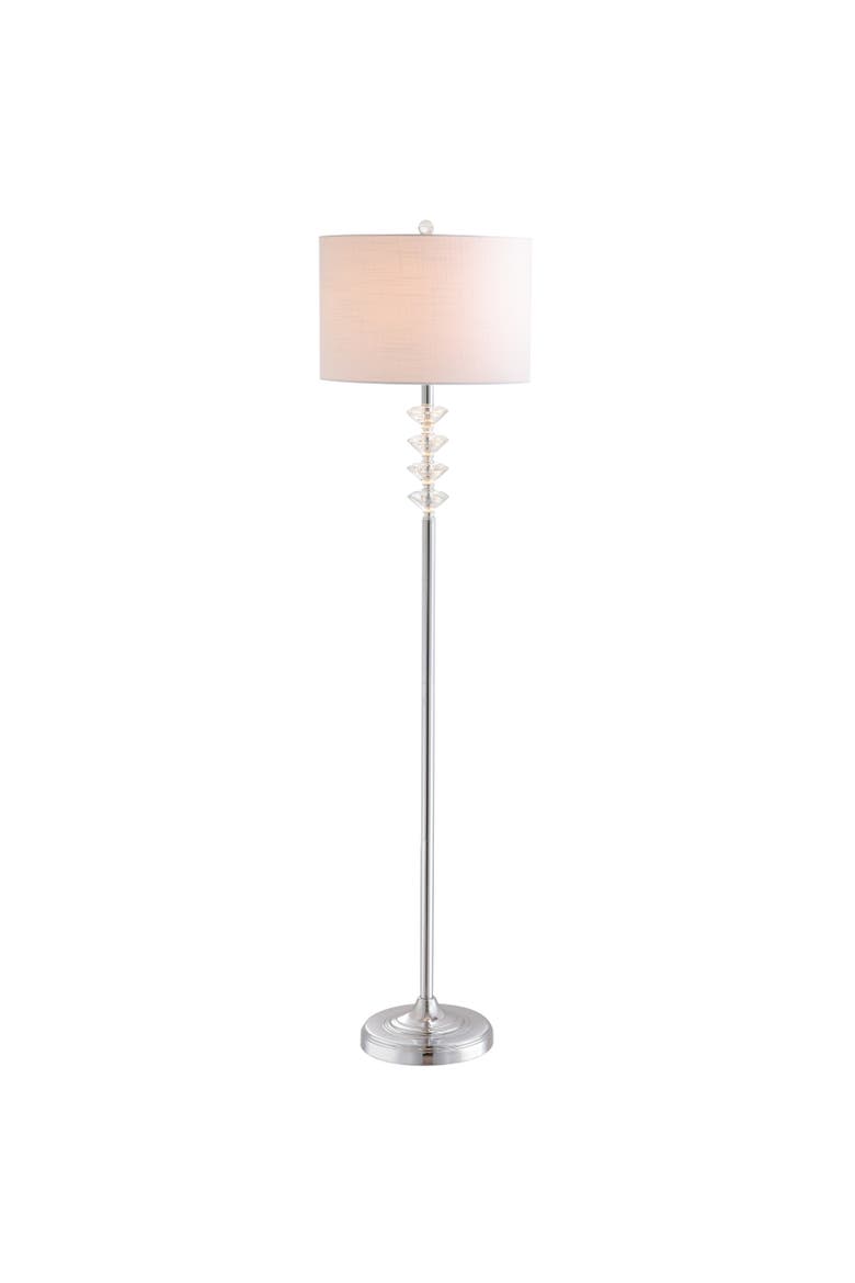 Mia Crystal/Metal LED Floor Lamp, Main, color, Clear/ Chrome