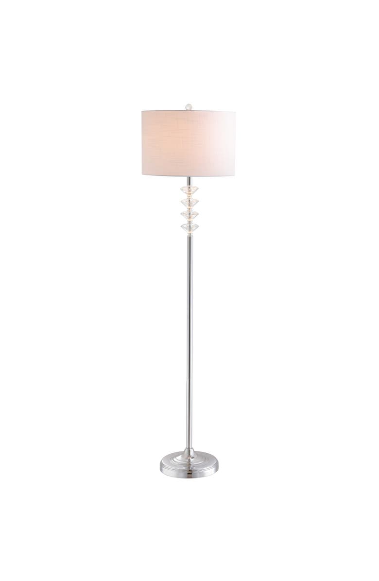 JONATHAN Y Mia Crystal/Metal LED Floor Lamp, Main, color, Clear/ Chrome