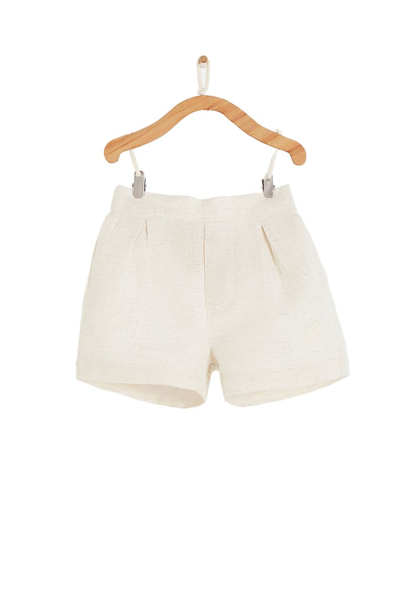 Babycottons Premium Cotton Linen Short for Infant, Main, color, Ivory