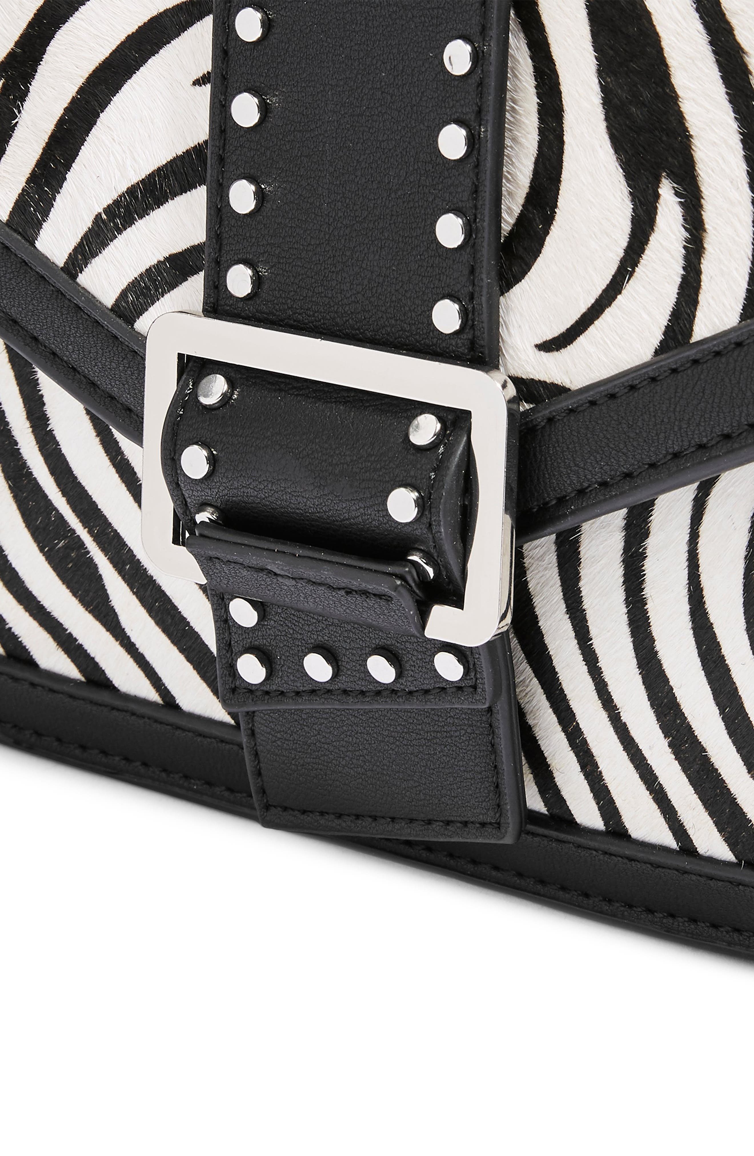 Topshop Seema Studded Faux Leather Shoulder Bag, Alternate, color, 