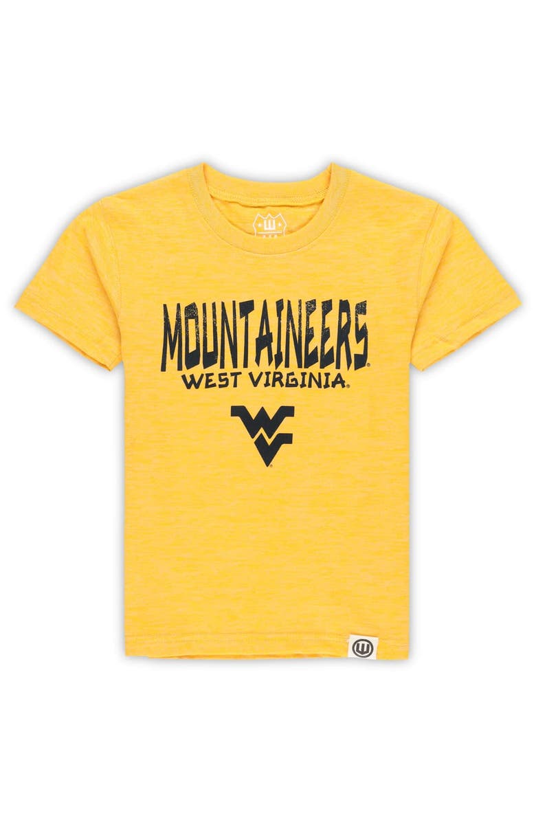 Wes & Willy Toddler Wes & Willy West Virginia Mountaineers Cloudy Yarn T-Shirt & Shorts Set, Alternate, color, Gold