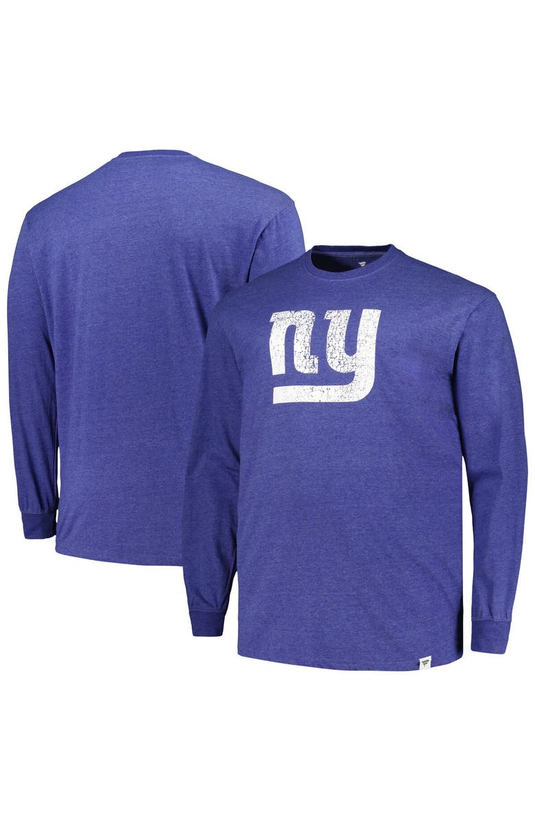PROFILE Men's Profile  Heather Royal New York Giants Big & Tall Throwback Long Sleeve T-Shirt, Alternate, color, 