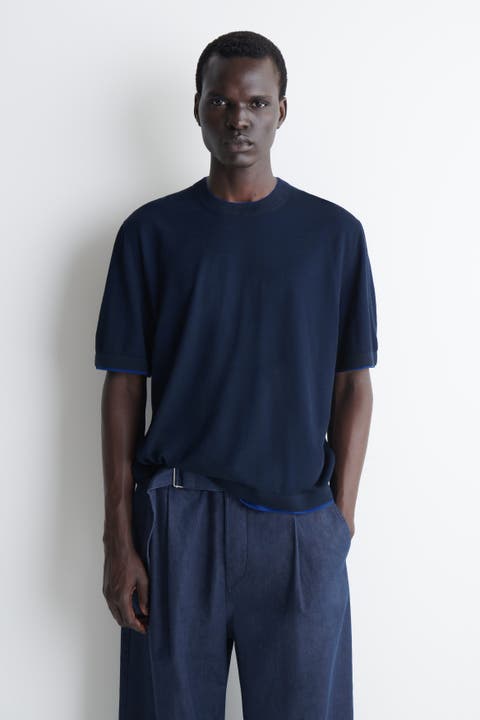Layered Knitted Cotton T-shirt