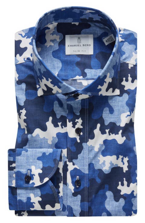 Slim Fit Textured Poplin Dress Shirt