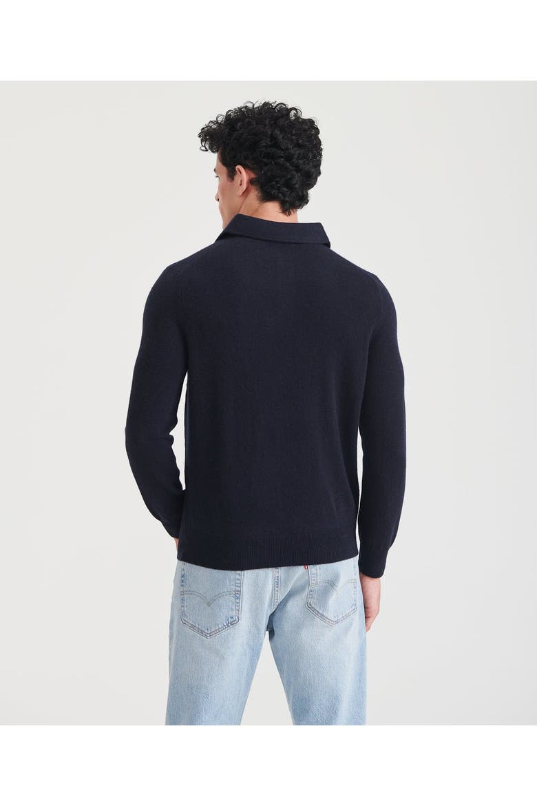 Signature Cashmere Long Sleeve Polo, Alternate, color, Navy