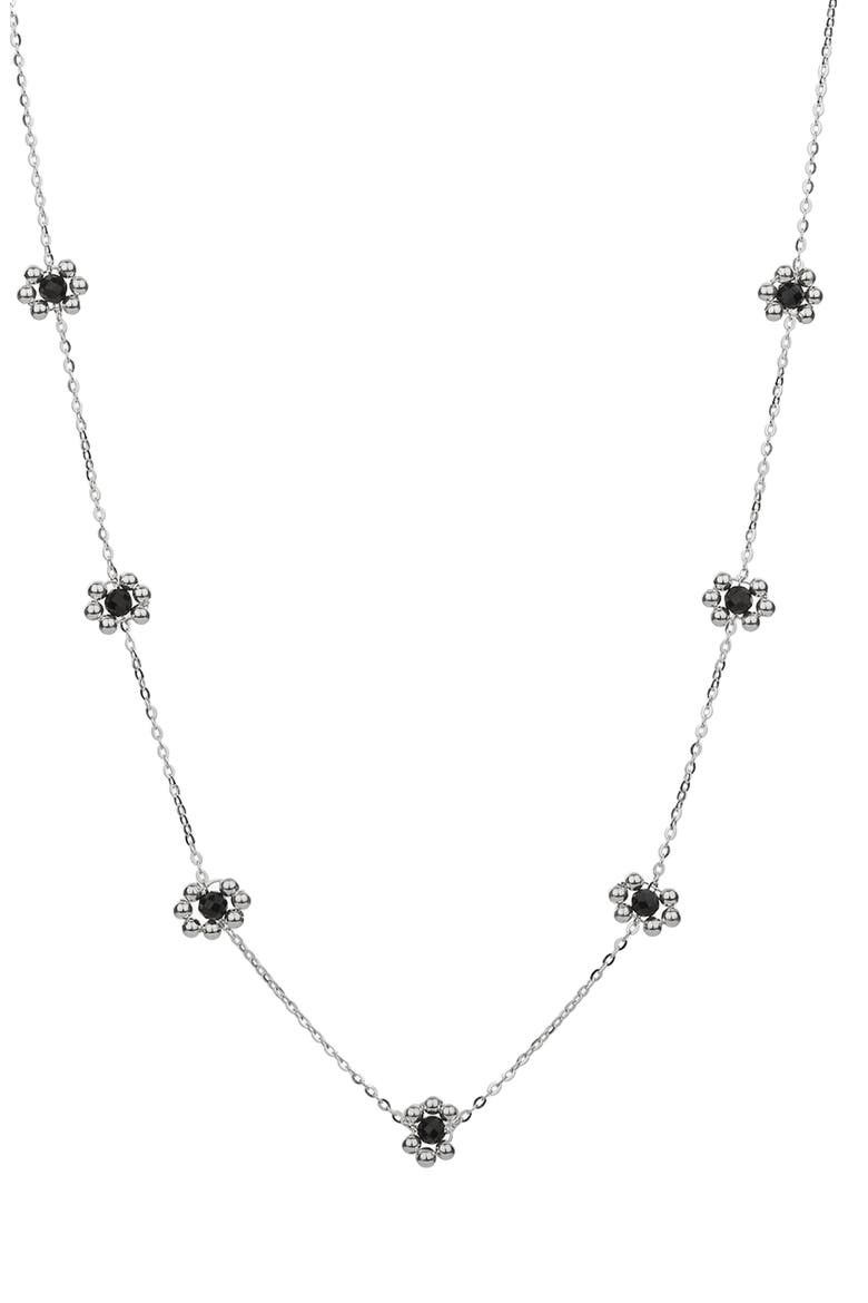 Sterling Silver 18k Gold Plated Dari Flower Necklace Dainty Minimal, Main, color, Silver