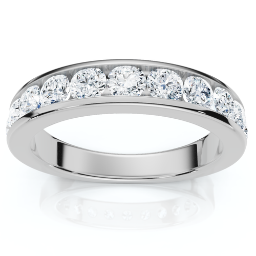 Bliss Diamond 1ct Channel Set Diamond Wedding Ring 14k Gold Or Platinum Lab Grown Ef/vs In Silver