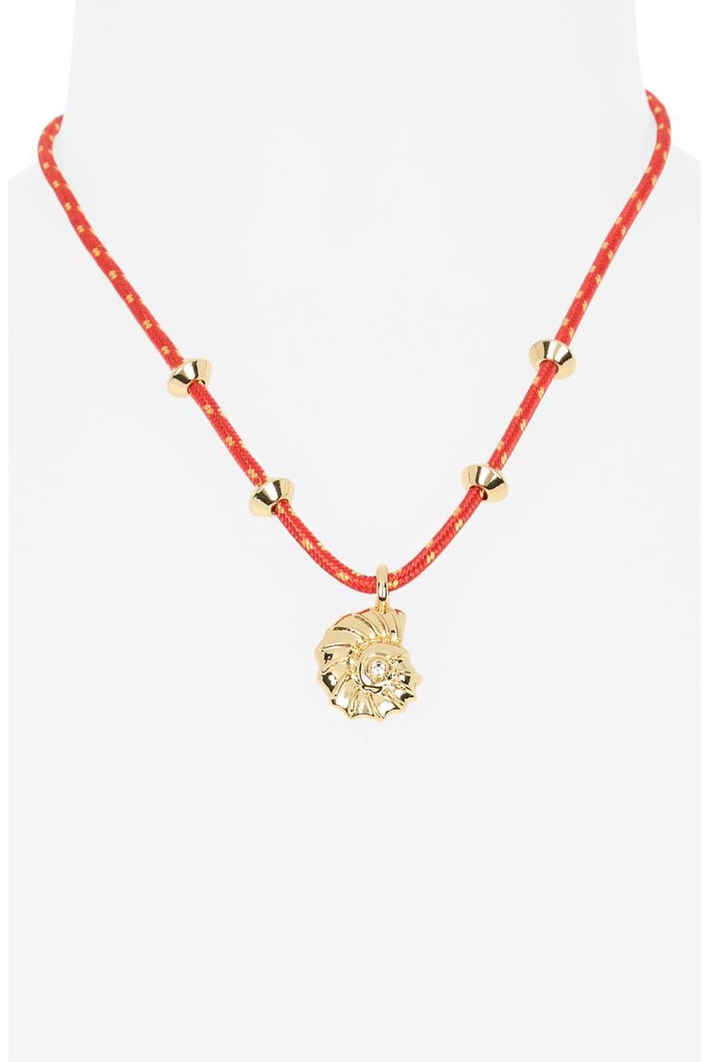 Join the New Wave Shell Pendant Necklace, Alternate, color, RED