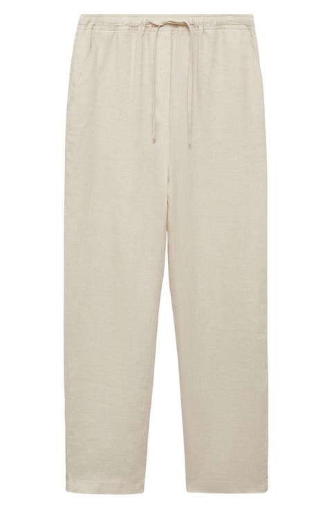 Linen Drawstring Pants (Regular & Plus)
