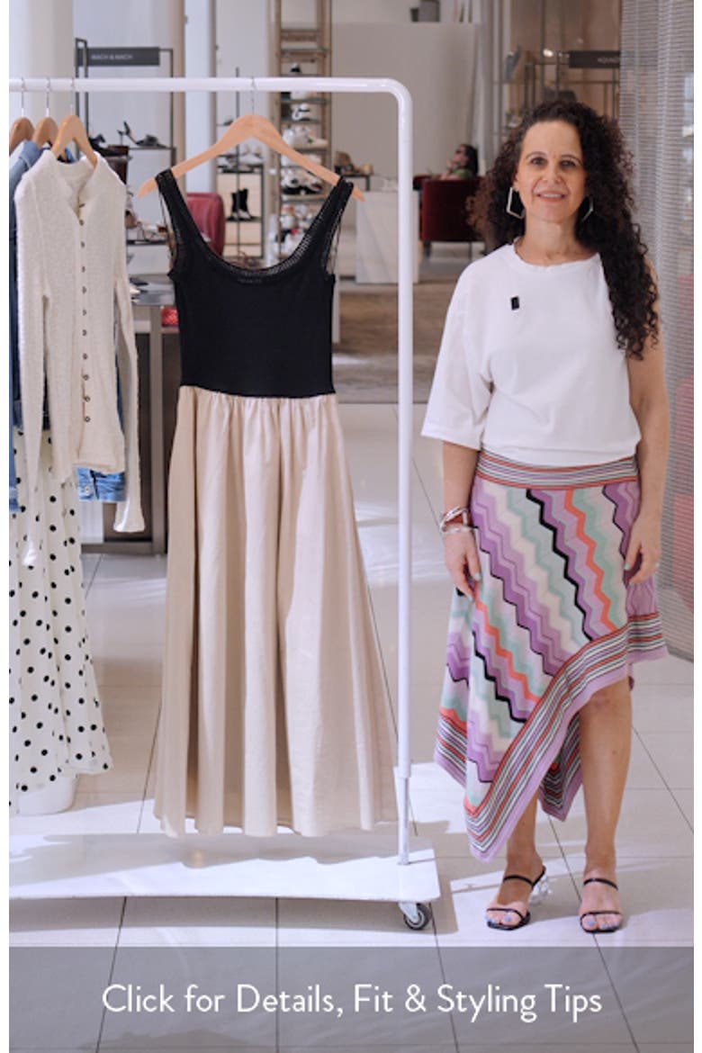 Square Neck Mixed Media Midi Dress video