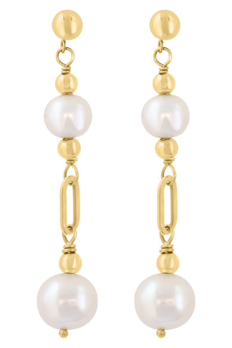 Freshwater Pearl Drop Earrings, Main, color, WHITE