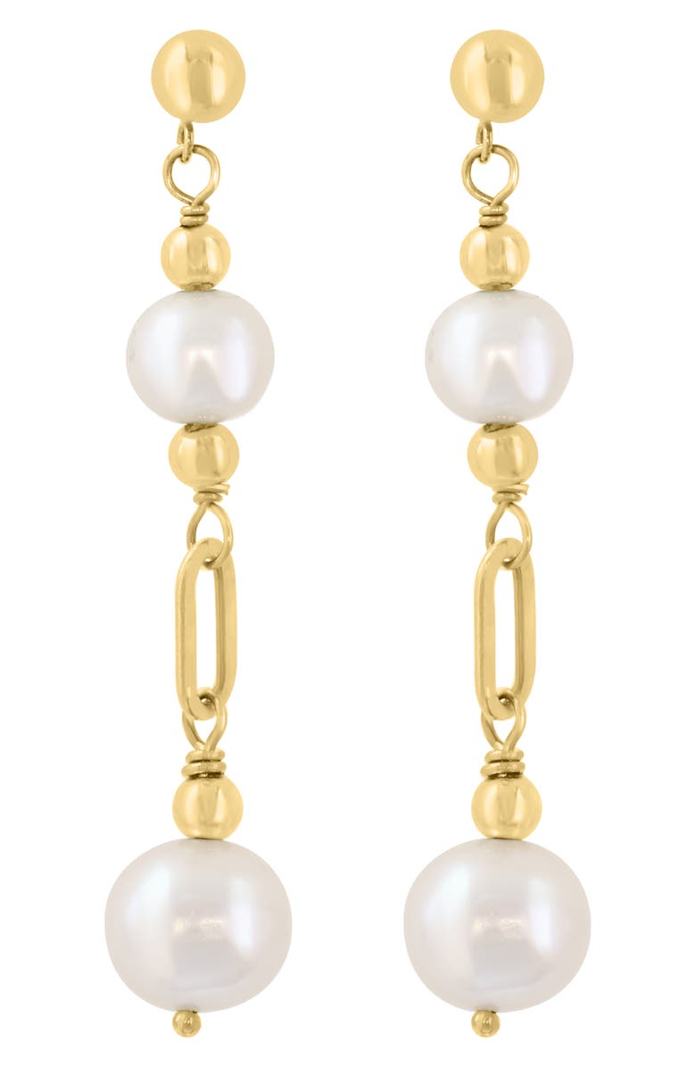 EFFY Freshwater Pearl Drop Earrings, Main, color, White