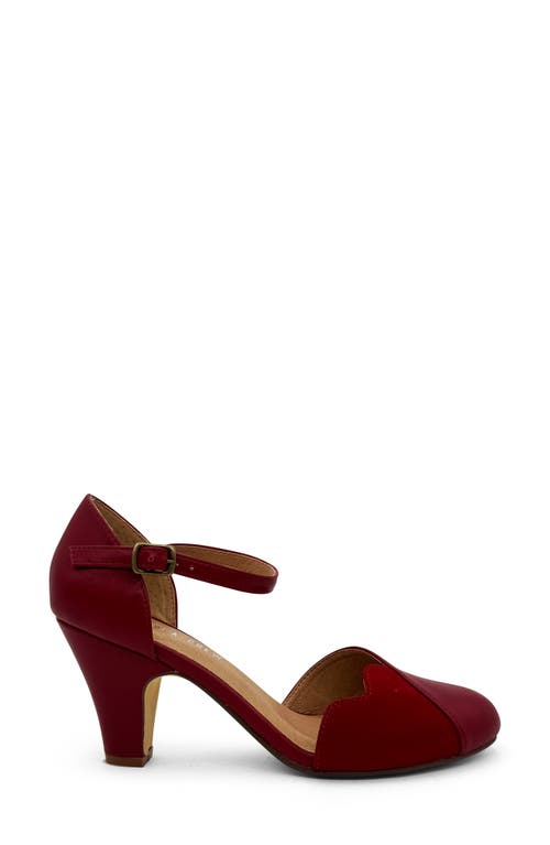 Chelsea Crew Lover Ankle Strap Pump In Red/red Pu
