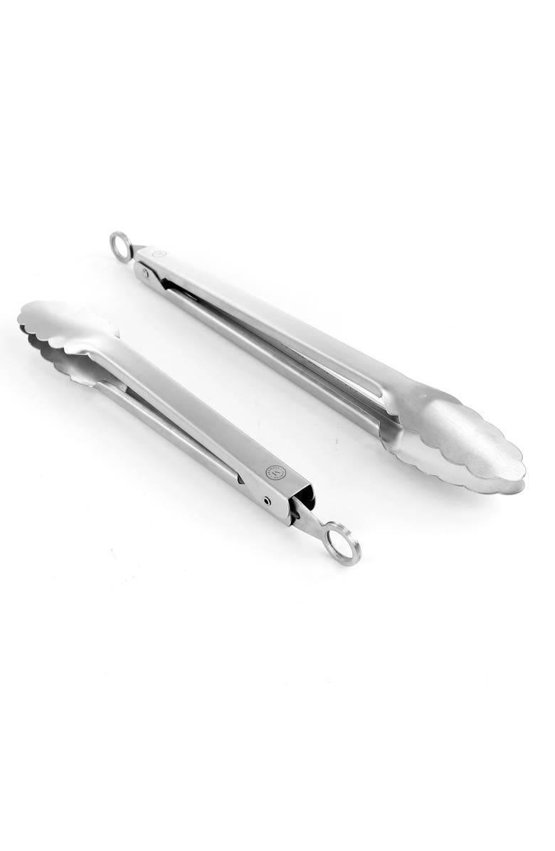 MARTHA STEWART 2 Piece Stainless Steel Tongs, Alternate, color, Silver