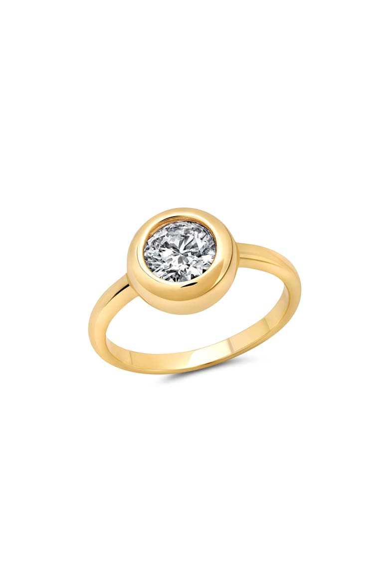 Brilliant Cut Cubic Zirconia Solitaire Ring, Main, color, 18KYG/ CLEAR STONE